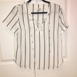 Silk Striped Short Sleeve